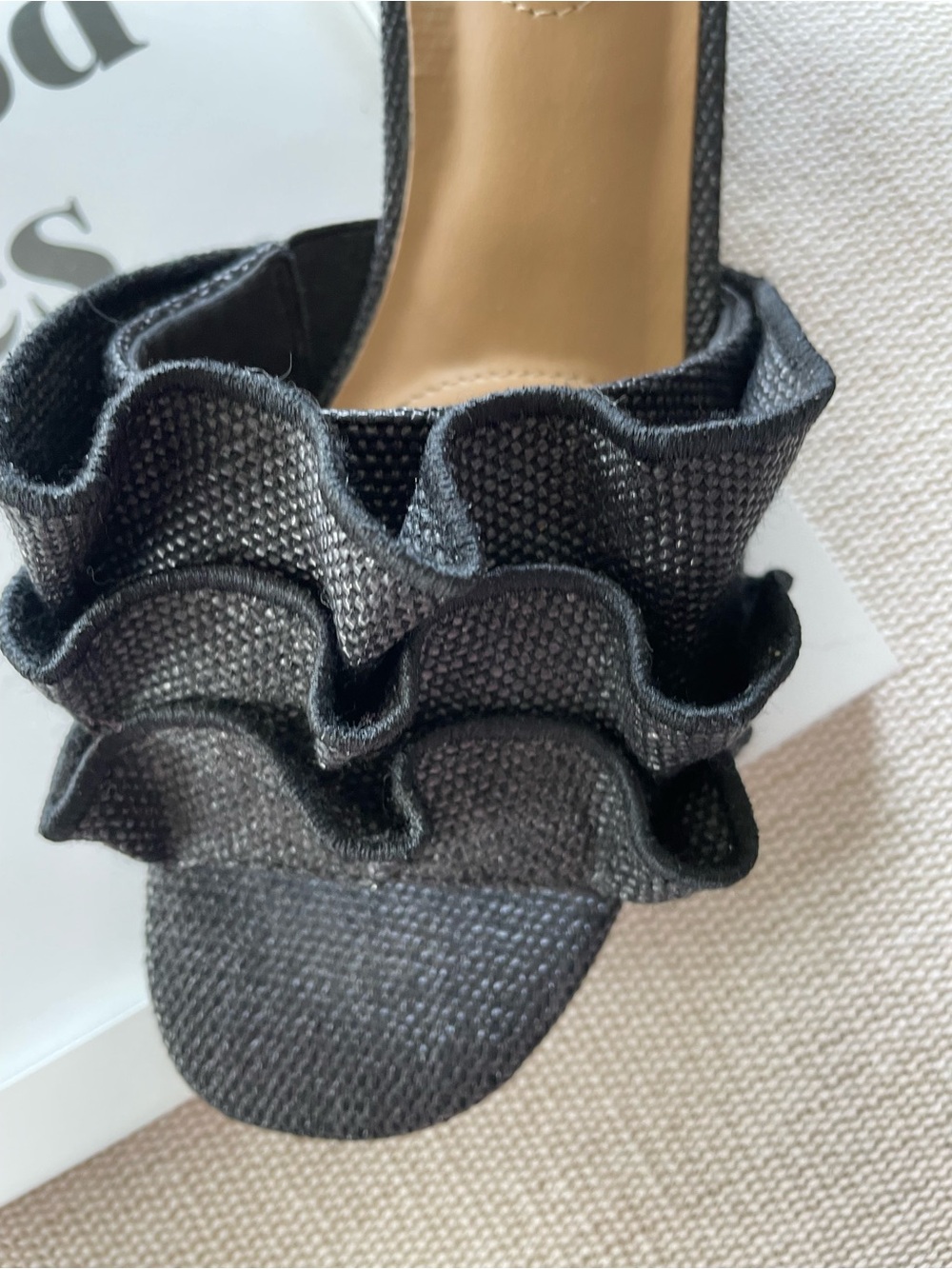 Chico's Whitney Raffia Ruffle Slide Sandals - Picture 6 of 10